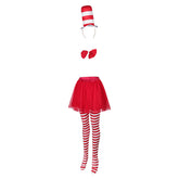 The Cat in the Hat Cat Sean Kids Girls Cosplay Dress Halloween Carnival Costume Original Design